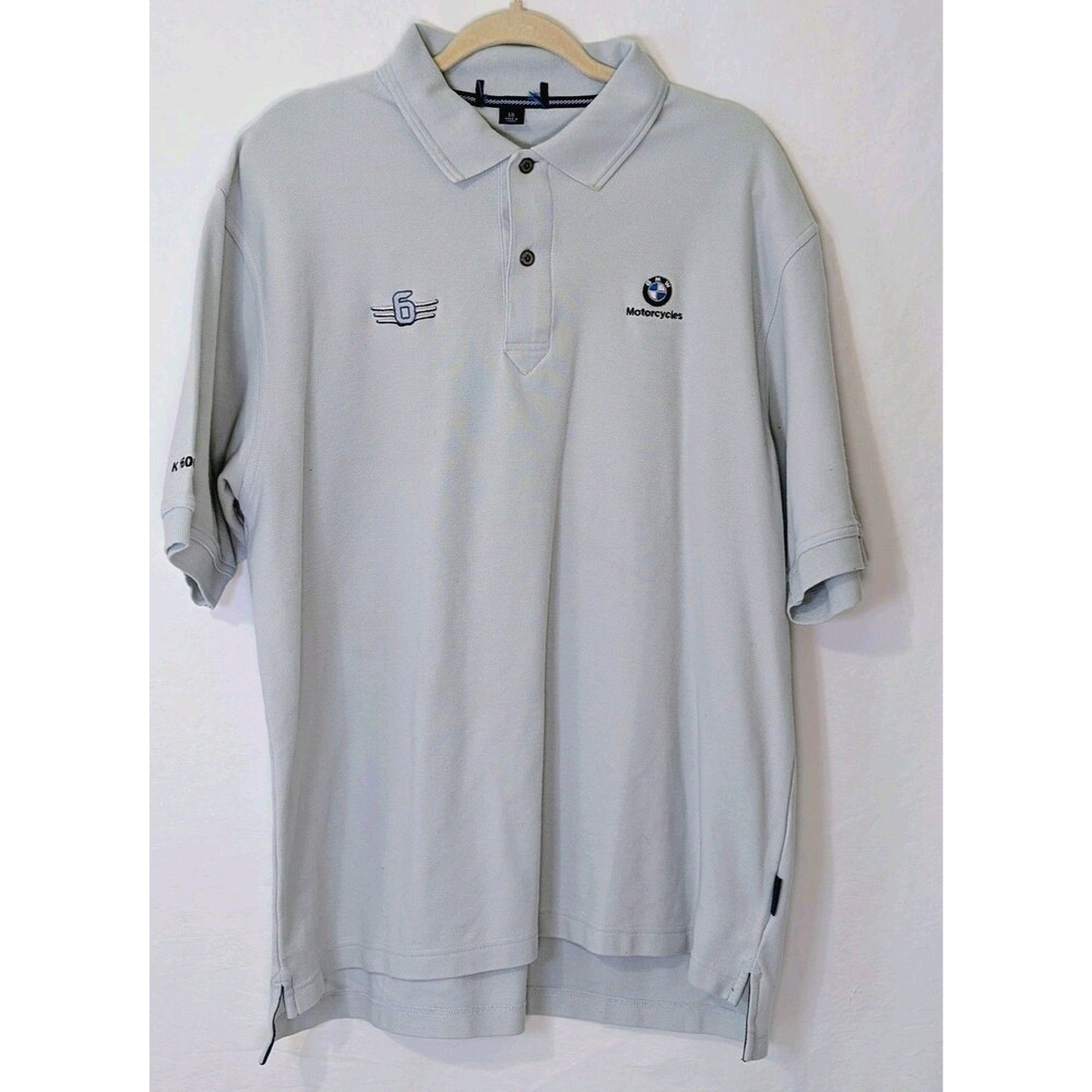 BMW Motorrad Motorcycles K 1600 GTL Polo Shirt Vansport Gray Mens Large